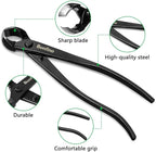 Bonsai Concave Cutter 8.3 inch, Heavy Duty Bonsai Clipper, Professional Grade Manganese Steel, Precision Branch Pruning Tool