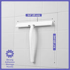 Kincmax All-Purpose Shower Squeegee - Stainless Steel Silicone Bath Squeegee - Window Shower Door Squeegee for Shower Glass Doors with Hook - Bathroom Shower Kitchen - Medium White