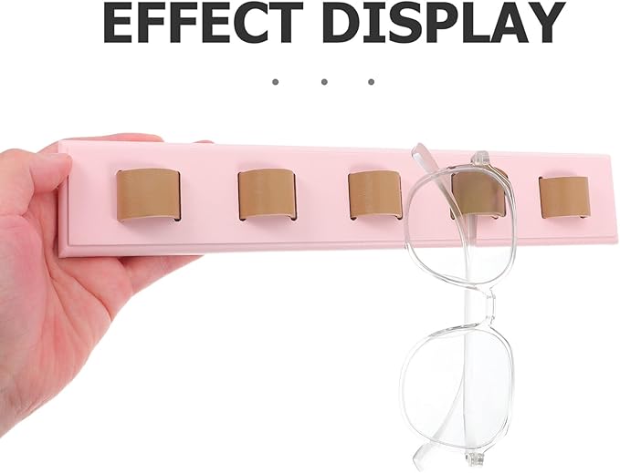 Wooden Sunglasses Storage Organizer Wall-Mounted Eyewear Rack Holder Space-Saving Sunglasses Display Stand for Entryway and Living Room