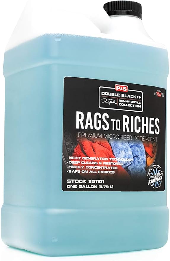 P & S PROFESSIONAL DETAIL PRODUCTS - Rags to Riches - Premium Microfiber Detergent, Deep Cleans and Restores, Safe on All Fabrics, Highly Concentrated, Next Generation Cleaning Technology (1 Gallon)