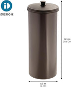 iDesign Freestanding Bathroom Toilet Paper Storage Holder with Lid for 3 Extra Rolls, 2-Pack, Bronze