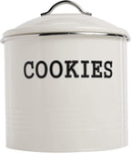JOEY'Z Large 1.25 Gallon Airtight Cookie Jar with Lid - Large Cookie Jars with Lids, Ivory Counter Decorative - Makes a Great Dog Treat Jar