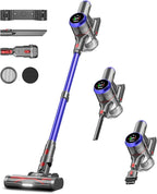FKIEN Cordless Vacuum Cleaner, 550W 45kPa 65Mins Vacuum Cleaners for Home with LED Display, Self-Standing Stick Vacuum with Anti-Tangle Brush, Rechargeable Vacuum Cordless for Pet Hair/Carpet/Floor