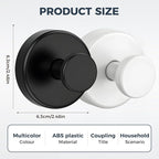 Suction Cup Hooks for Wreaths on Glass, 2025 New No Drill Suction Cup Hooks for Shower, Wreath Hanger Holder for Front Door, Upgraded Towel Hooks for Window Bathroom Mirrors (4, Black White)