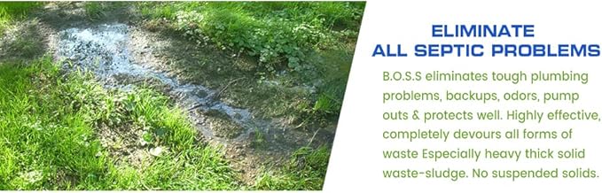 Bio-Safe Organics - Septic Tank Shock - Shock Combo Drainfix 5 Gal. & Large BOSS package - Patented Exxon Valdez Septic Tank Treatment - Septic Maintenance