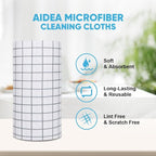AIDEA Microfiber Cleaning Cloth Roll, 50PK, Microfiber Kitchen Towels, Reusable Paper Towels Tear Away Cloth, Lint Free Rags for House, Window, Cleaning Supplies 11.5"×11.5"