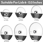 Universal Pot Lid Organizer for Cabinet - Upgraded Patented Niceyos 3 Pack Inside Cabinet Door Wall Mount Pan Top Storage Organizer Rack Holder for Kitchen, Fits 6" to 13" (Black)