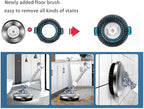 Spin Mop Bucket Deluxe 360 Spinning Floor Cleaning System with 6 Microfiber Replacement Head Refills,62" Extended Handle,4X Wheel for Home Cleaning