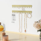 Necklace Holder - Hanging Jewelry Organizer, Self-Adhesive, Wall Mount, 2 PCS, Gold