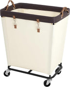StorageWorks 210L Laundry Basket with Wheels, Extra Large Rolling Hampers for Clothing Organizer, Dirty Clothes Basket for Hotel, Home, Closet, Dorm, Beige