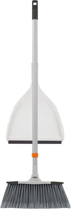 Slim Angle Broom with Dustpan with Extendable Handle 53" Long, Durable Collapsible Broom for Home, Kitchen, RV, Travel