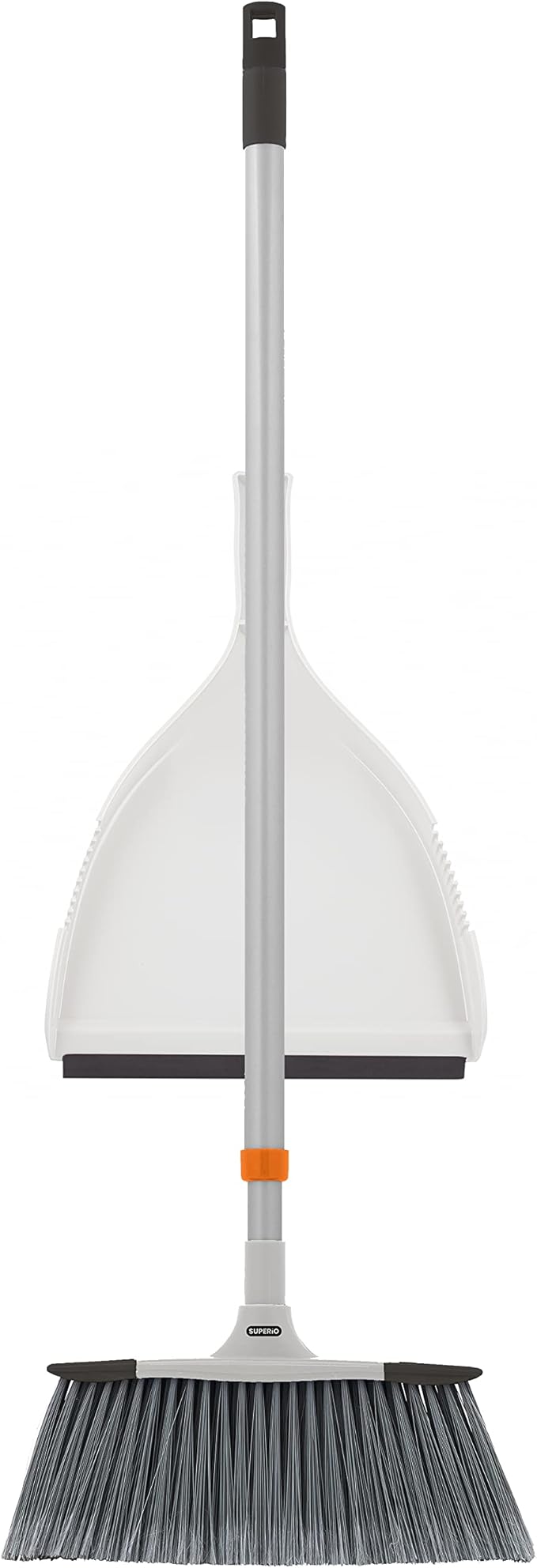 Slim Angle Broom, Heavy Duty Broom, Indoor Brom, Outdoor Angle Broom with Extendable Handle, Durable Collapsible Broom for Home, Kitchen, RV, Travel, Grey, 1 Pack, by Superio