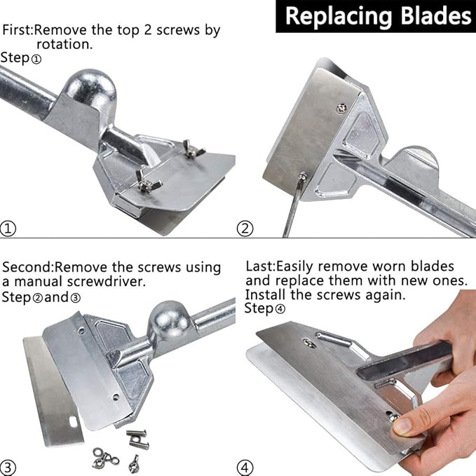 LRui Griddle Scraper Heavy Duty Grill Scraper Set with 5 Replacement Blades and Small Slant Edge Grill Scraper Flat Top Grill Accessories Griddle Cleaning Kit