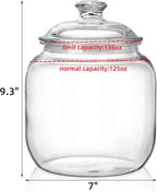 Goaste 135oz Acrylic Cookie Jar with Lid, Airtight Candy Jar Unbreakable, Clear Plastic Apothecary Jar with Silicone Sealing Ring for Dog Treats, Snack, Nuts, Chocolate, Sugar, Herbs, Spices, Cereals