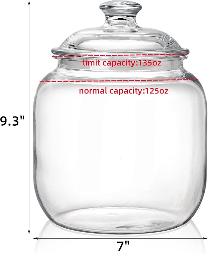 Goaste 135oz Acrylic Cookie Jar with Lid, Airtight Candy Jar Unbreakable, Clear Plastic Apothecary Jar with Silicone Sealing Ring for Dog Treats, Snack, Nuts, Chocolate, Sugar, Herbs, Spices, Cereals