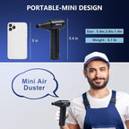 Compressed Air Duster - 150000RPM Brushless Motor, Mini Air Blower for PC Cleaning Kit, Canned Air Duster for Computers, Rechargeable & Portable Compressed Air for Electronics