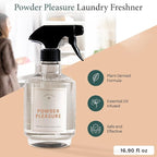 Chakra Freshener Fabric Spray - Long-Lasting Multi-Purpose Laundry Scent for Bedding, Clothes & Home Fabric Deodorizer, Luxury Room Deodorizer, Linen Spray w/Trigger, 16.9 fl oz, Powder Pleasure