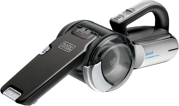 BLACK+DECKER dust buster PIVOT VAC Handheld Vacuum Cordless, Car Vacuum Portable Rechargeable, Extendible Crevice Tool and 200 Degree Pivoting Nozzle, Strong Suction, Lightweight (BDH2000PL)