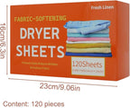 Fabric Softener Sheets 120 – Pieces Scented Clothes Washing, Softening Tablets Dryer, Apartment Washer Dormitory Laundry Bathroom | Dryer Apartment Washer Dormitory Laundry Bathroom Household