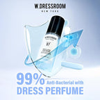 W.Dressroom No.97 April Cotton Living Clear Perfume, Body Mist & Fabric Spray Deodorizer, Alcohol-Free Water-Based, Odor Neutralizer for Clothes, Bedding & Room, Travel Size 2.36 oz