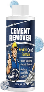 Concrete Remover Cleaner, Fast Acting No Damaging, 237ml Dried Concrete, Heavy Duty Liquid Solution, Outdoor Indoor Construction Sidewalk Patio Garage Floor Wall Tool Brick Maintenance