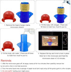 Abnaok Microwave Cleaner, 2 PCS Angry Mama Microwave Cleaner Microwave Oven Steam Cleaner Easily Clean in Minutes Cleans Add Vinegar and Water for Home or Office with English Manual (Blue+Purple)