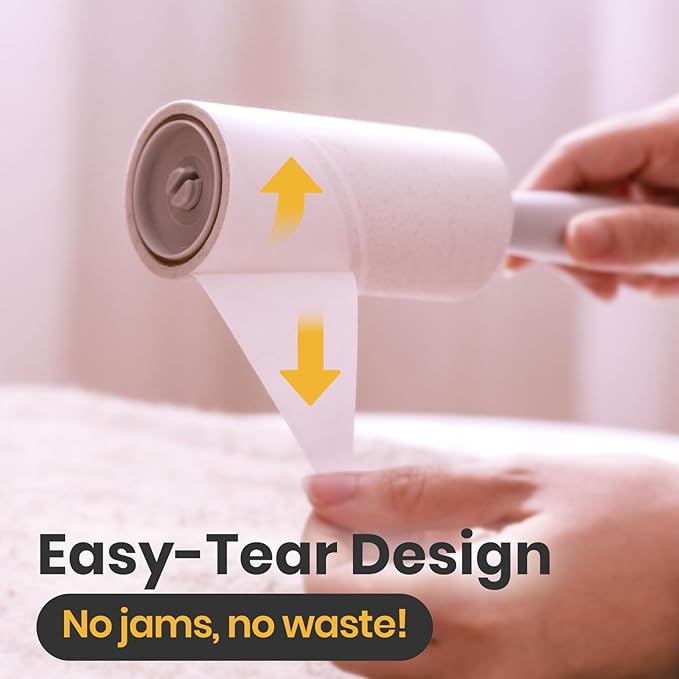 DELOMO Pet Lint Roller for Clothes – Lint Rollers for Pet Hair Extra Sticky, Mega Value Set of 400 Sheets (1 Roller + 3 Refills), Dog Cat Hair Remover for Couch, Furniture, Keep Your Home Tidy