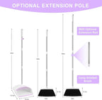 Broom with Dustpan Combo Set for Home 54-in Long Adjustable Handle Angle Broom and Dustpan Set with Dustpan Comb Teeth for Sweeping Pet Hair Food Dirt Kitchen
