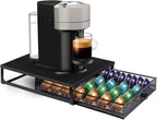 Sedegn Coffee Pod Holder Drawer Organizer Capsules Storage Organizer with Sliding Drawer Compatible For Pods, Holds up to 56 Small or 28 Big Pods Black