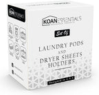 KOANEssentials Farmhouse Metal Laundry Pods Container with Dryer Sheet Holder for Laundry Room Organization and Storage, Farmhouse Decor, Eco Frendly,Holds 200 Laundry Pods and 300 Dryer Sheets