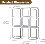 BAOKALER Portable Closet, Portable Closets for Hanging Clothes with 3 Hanging Rods and 6 Storage Shelves, Non-Woven Fabric Cover, Black Wardrobe Closet Easy to Assemble and Strong and Stable