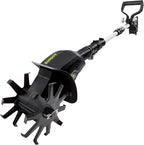 Sun Joe Cordless Garden Tiller & Cultivator with Telescopic Pole, Auxiliary Handle & 6-Inch Steel Blades, 24V, Tool Only - Heavy-Duty Tilling Machine for Lawn, Yard, and Gardening Care, 24V-TLR-CT