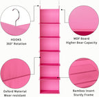 YOUDENOVA Hanging Closet Organizer, 6-Shelf Closet Hanging Shelves, Pink