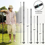 Garden Hoe, Stirrup Hoe with Adjustable Handle for Weeding Digger loosening Soil Metal Garden Cultivator with Rake Tiller Cultivator (30-73 Inch)