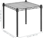 Whitmor 1 Tier Supreme Stacking Shelving Unit, Wire Metal Home Storage Organizer, 15" L x 14" W x 15" H, Black W/Liner
