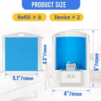 2-Pack Flying Insect Trap with 8 Refills - Plug-in Fruit Fly Trap for Indoor, Bug Zapper for Gnats, Fruit Flies & House Flies | Blue & UV Light Attraction | Mess-Free Disposal