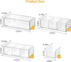 PAVSTINE Medicine Cabinet Organizer 3 Pack, Plastic Stackable Storage with 2 Drawers, Bathroom Mirror Cabinet Organizer with Removable Dividers for Wall Cabinet, Vanity, Countertop, Clear