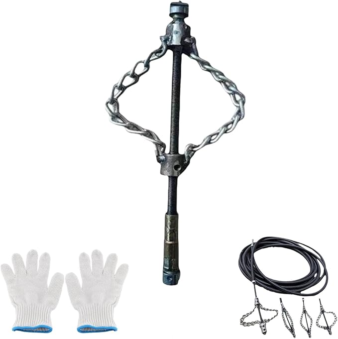 Flex‑Shaft Sewer Descaling Chain, Multi-Purpose PVC Pipe Maintenance Tool, Flex-Shaft Sewer Descaling Tool, Drain Clog Remover, Pipeline Unclogging Tool, for 16mm Spring, Without Spring