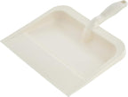 Superio Heavy Duty Plastic Dustpan with Comfort Grip Handle Beige, Durable, Lightweight Multi Surface Dust Pan Easy Broom Sweeping, 10 inch Wide