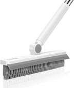 SetSail Grout Cleaner Brush with Long Handle, V-Shaped Floor Scrub Brush Swivel Grout Brush Stiff Bristle Floor Grout Scrubber for Bathroom, Tile Line, Crevice, Kitchen, Wall, Deck, Garage, White Grey