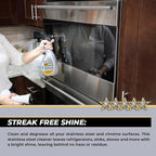 FLITZ Stainless Steel & Chrome Clean - 32oz Bottle, USA-Made Stainless Steel Cleaner Spray for Appliances - Grill, Fridge, Sink Stain Remover - Also Works on Aluminum Surfaces (1 Pack)