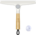 MR.SIGA All Purpose Silicone Squeegee for Shower Door, Mirror, Glass, Streak Free Shower Squeegee, Pivoting Bamboo Handle, Includes 1 Suction Hook, 10 inch Wide, 1 Pack