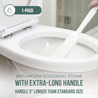 Powerstone Pumice Stone Toilet Bowl Cleaner with Extra Long Handle - 1 Pack | 3'' Longer Handle | Remove Hard Water Stains, Rings & Limescale from Toilets, Bathtubs, Sinks, Pools, BBQ