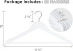 StorageWorks White Wooden Hangers 20 Pack, Heavy Duty Wood Hangers for Closet, Clothes Hangers for Coats, Bridesmaid Suits, Wedding Dress