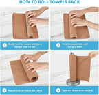 AIDEA Microfiber Cleaning Cloth Roll, 55 Sheets Shop Towels Washable, Microfiber Towels for Cars, Shop Rags Reusable Paper Towel for Automotive, Workshop, House, Kitchen, Cleaning Supplies11×9" Coffee