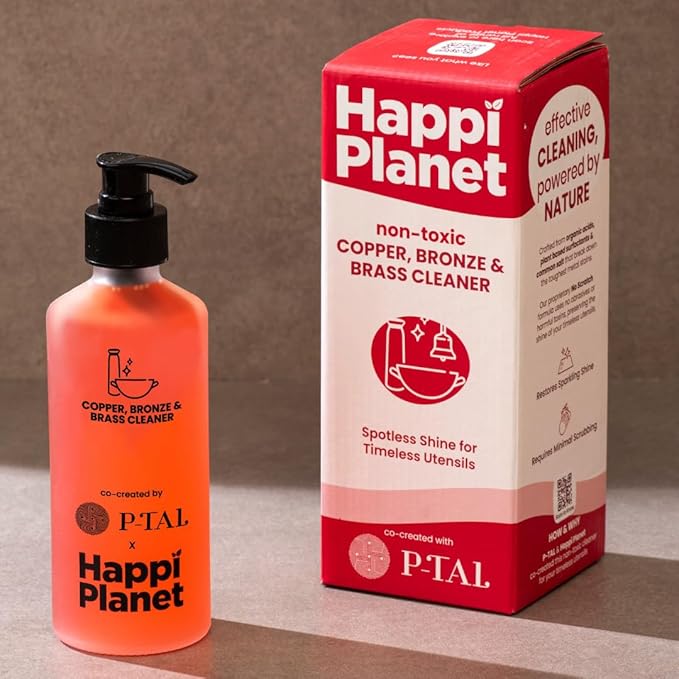 P-TAL Brass Cleaner & Instant Copper Cleaner10 Fl Oz | 100% Plant Based and Non Toxic Tarnish Remover Gel | Eco-Friendly Silver Jewellery & Metal Cleaner