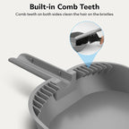 SetSail Small Dustpan and Brush Set, Nesting Snap-On Handheld Broom and Dust Pan with Teeth Portable Broom and Dustpan Set Suitable for Desktop, Pets Care, Sofa, Camping, Grey