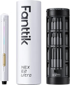 Fanttik E2 Ultra Mini Electric Screwdriver, Cordless Screwdriver, Max 0.6N.m, 50 Magnetic Bits, 5/32'' Hex, Magnetic Storage, Repair Tool for Electronics, Camera, Laptop, and PC Build (White)
