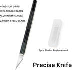 CARTINTS Plastic Squeegee Kit for Vinyl Wrap Window Tint Wallpaper Tools, 8.3IN+4IN Felt Squeegee and Precision Art Knife & 5Pcs Blades Replacement