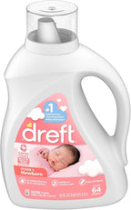 Dreft Stage 1 Newborn Baby Liquid Laundry Detergent, Gentle on Sensitive Skin, HE Compatible, 64 loads